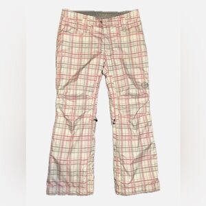 Betty Rides Pink Plaid Insulated Snowboard Ski Pants Women’s L